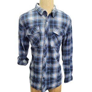 SILVER Jeans Plaid Long Roll Tab Sleeve Shirt Men's.  Size XXL.  NWT $69